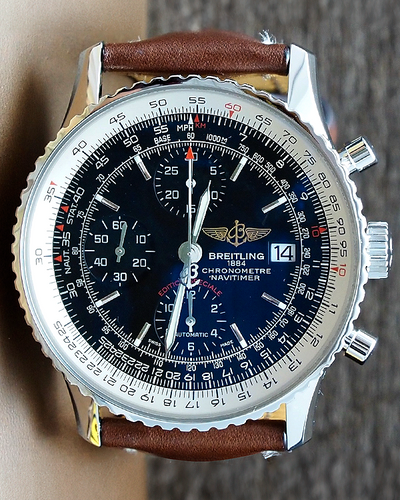 2018 Breitling Navitimer Chronograph 41MM Black Dial Leather Strap (A13324)