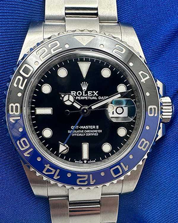 2022 Rolex GMT-Master II "Batman" 40MM Black Dial Oyster Bracelet (126710BLNR)