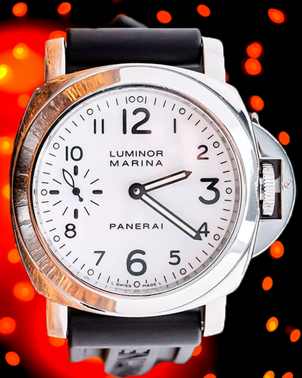 Panerai Luminor Marina 44MM White Dial Rubber Strap (PAM00113)