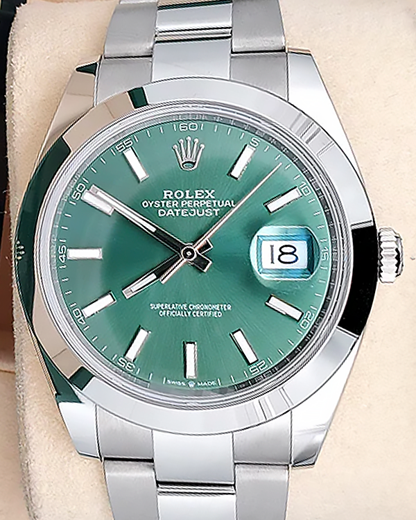 2023 Rolex Datejust 41MM Mint Green Dial Oyster Bracelet (126300)