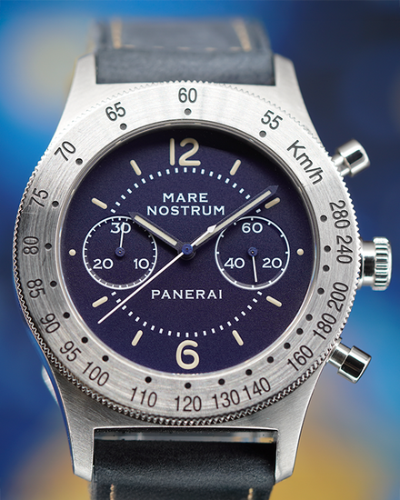 2018 Panerai Mare Nostrum "Acciaio" L.E. 42MM Blue Dial Leather Strap (PAM00716)