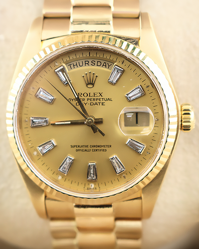 1981 (6.5 Mil Serial) Rolex Day Date 36MM Aftermarket Champagne Dial President Bracelet (18038)