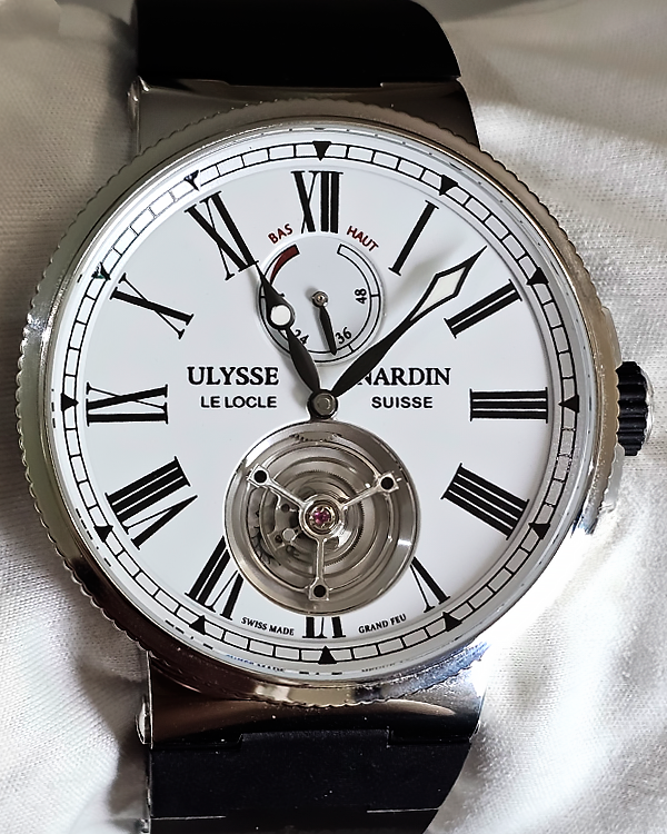 Ulysse Nardin Marine Tourbillon 43MM White Dial Rubber Strap (1283-181)