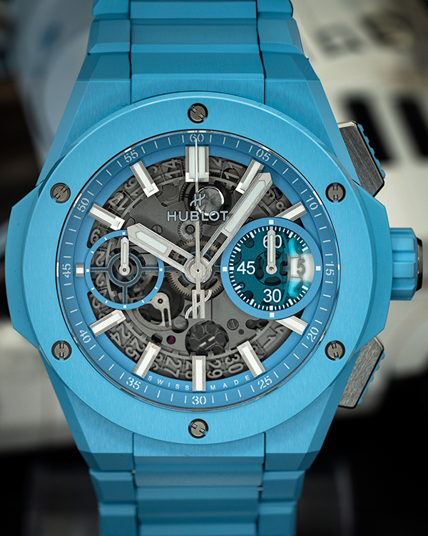 Hublot Big Bang Integrated Sky Blue 42MM Skeleton Dial Ceramic Bracelet (451.EX.5120.EX)