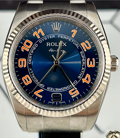 2008 Rolex Air-King 34MM "Concentric" Blue Dial Oyster Bracelet (114234)