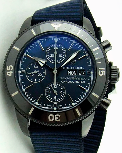 2024 Breitling Superocean Heritage II Chronograph 44MM Blue Dial Textile Strap (M133132A1C1W1)