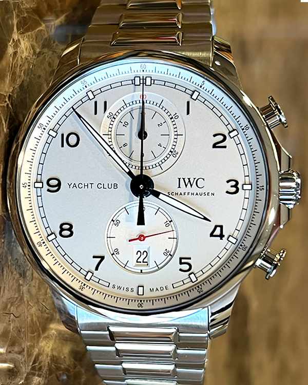 2024 IWC Schaffhausen Portugieser Yacht Club Chronograph 44.6MM Silver Dial Steel Bracelet (IW390702)