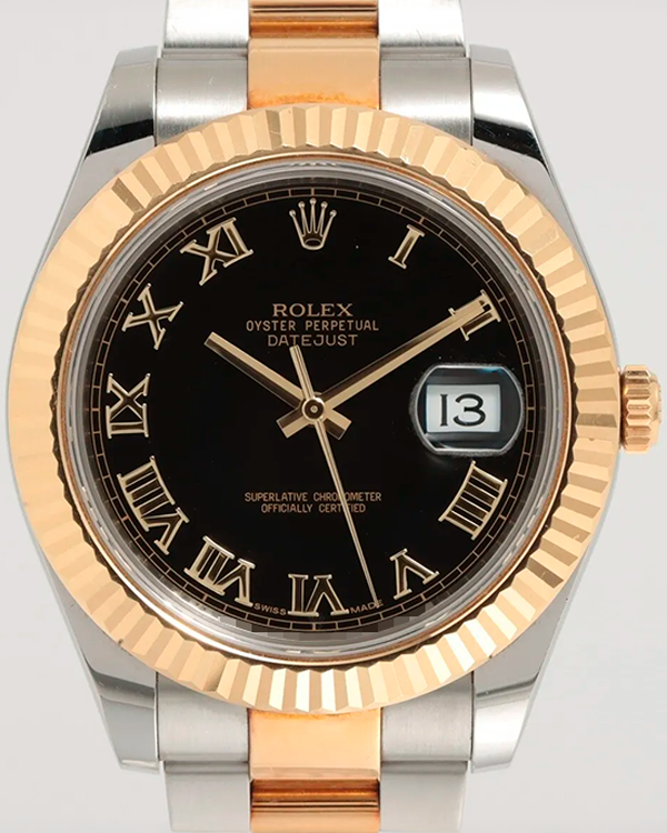 2014 Rolex Datejust II 41MM Black Dial Two-Tone Oyster Bracelet (116333)