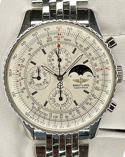 Breitling Montbrillant Olympus 43MM Silver Dial Steel Bracelet (A19340)