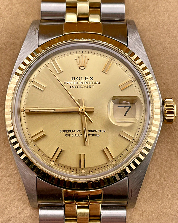 Rolex Datejust 36MM Champagne Dial Two-Tone Jubilee Bracelet (1601)