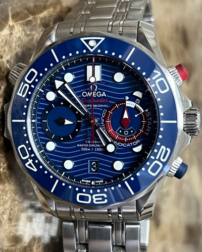 2021 Omega Seamaster Diver 300M "36th America's Cup" 44MM Blue Dial Steel Bracelet (210.30.44.51.03.002)