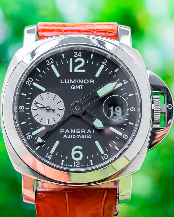 Panerai Luminor GMT Automatic 44MM Black Dial Leather Strap (PAM00088)