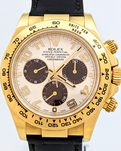 Rolex Cosmograph Daytona 40MM White Dial Leather Strap (116518)