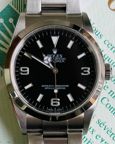 2000 (K Serial) Rolex Explorer 36MM Black Dial Oyster Bracelet (114270)