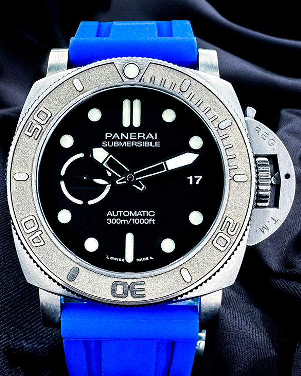 2021 Panerai Luminor Submersible Mike Horn L.E. 47MM Black Dial Aftermarket Rubber Strap (PAM00984)