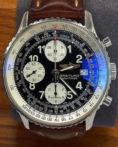 2003 Breitling Old Navitimer 41MM Black Dial Leather Strap (A13322)