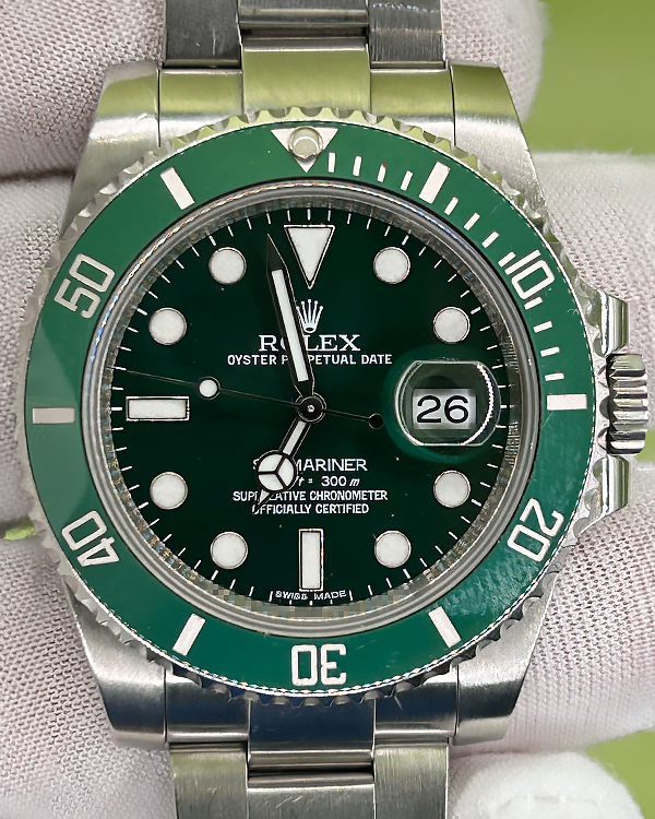 2013 Rolex Submariner Date “Hulk” 40MM Green Dial Oyster Bracelet (116610LV)