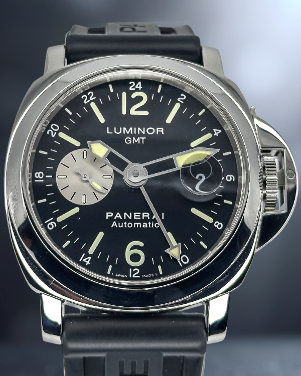 Panerai Luminor GMT Automatic 44MM Black Dial Rubber Strap (PAM00088)