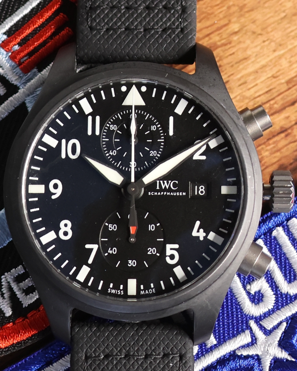 2019 IWC Schaffhausen Pilot Chronograph "Top Gun" 44MM Black Dial Textile Strap (IW389001)