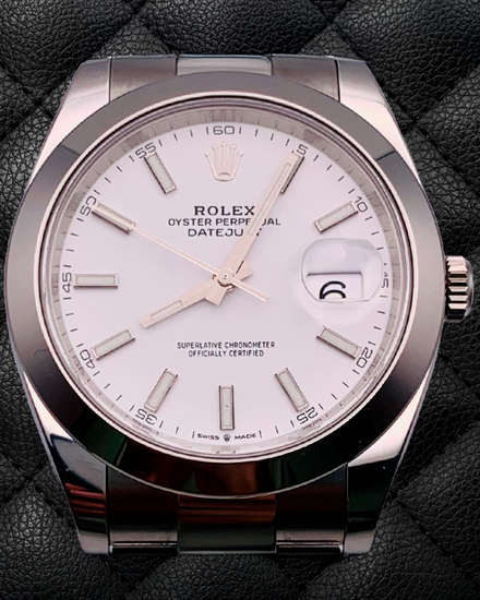 2019 Rolex Datejust 41MM White Dial Oyster Bracelet (126300)