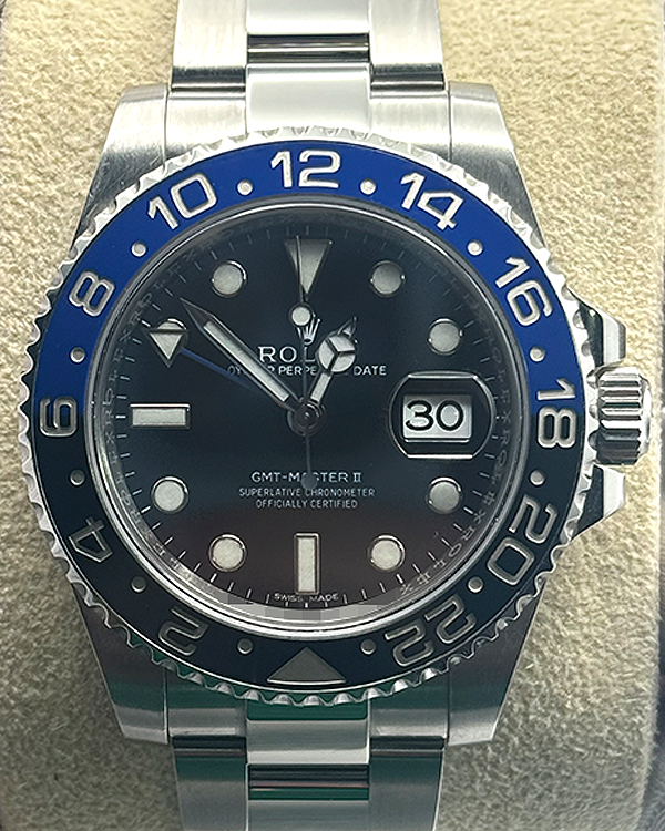 2018 Rolex GMT-Master II "Batman" 40MM Black Dial Oyster Bracelet (116710BLNR)