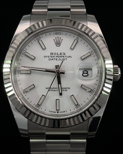 Rolex Datejust 41MM White Dial Oyster Bracelet (126334)