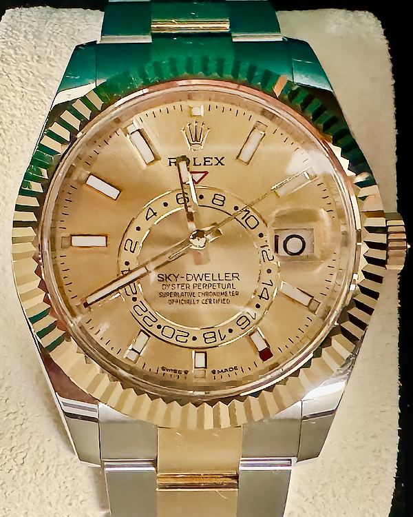 2024 Rolex Sky-Dweller 42MM Champagne Dial Two-Tone Oyster Bracelet (336933)