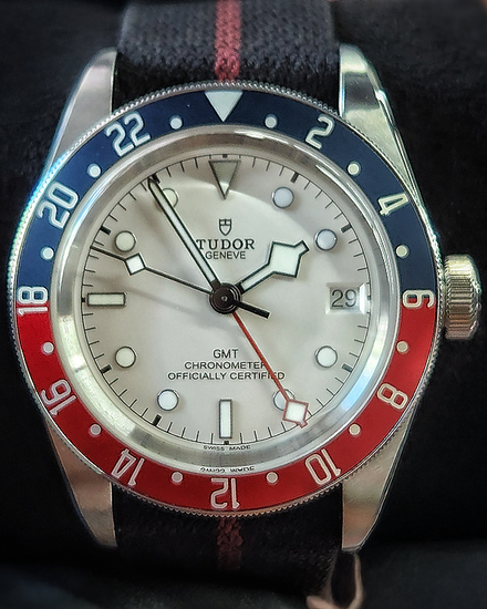 Tudor Black Bay GMT "Pepsi" 41MM White Dial Textile Strap (79830RB)