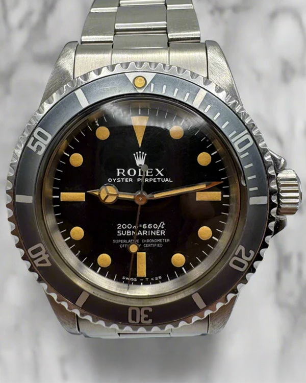 1968 (1.7 Mill. Serial) Rolex Submariner No Date "Meters First" 40MM "Pumpkin Patina" Black Dial Oyster Bracelet  (5512)