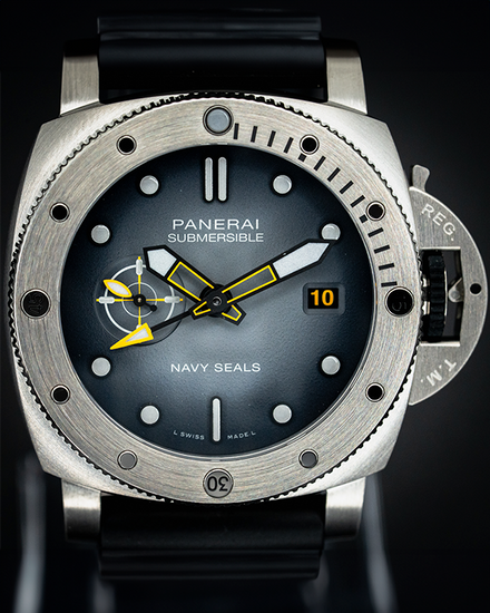 2024 Panerai Submersible GMT "Navy SEALs" L.E. 44MM Grey Dial Rubber Strap (PAM01323)
