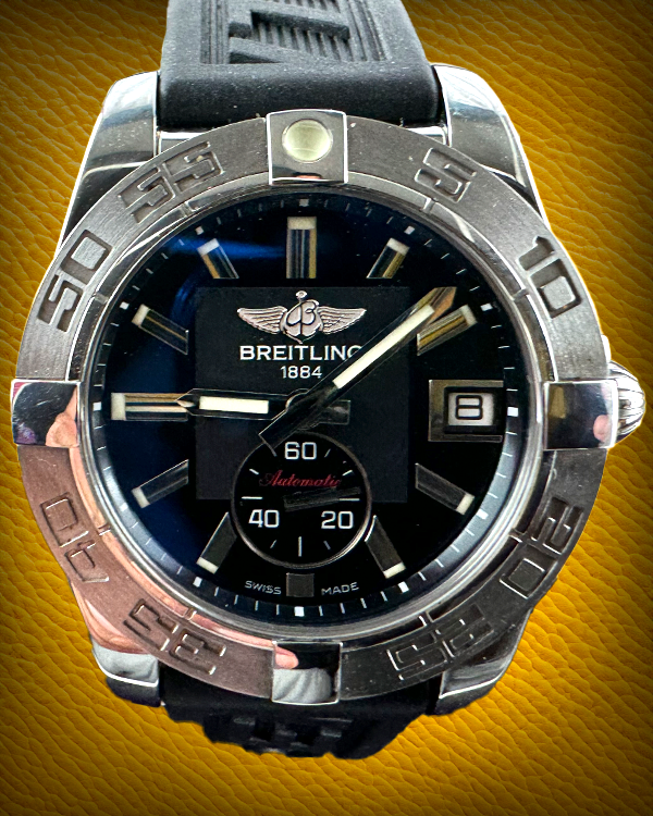 No Reserve - 2011 Breitling Galactic 36MM Black Dial Rubber Strap (A3733012/BA33BKLT)