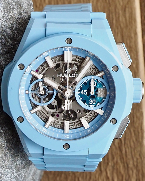 Hublot Big Bang Integrated Sky Blue 42MM Skeleton Dial Ceramic Bracelet (451.EX.5120.EX)