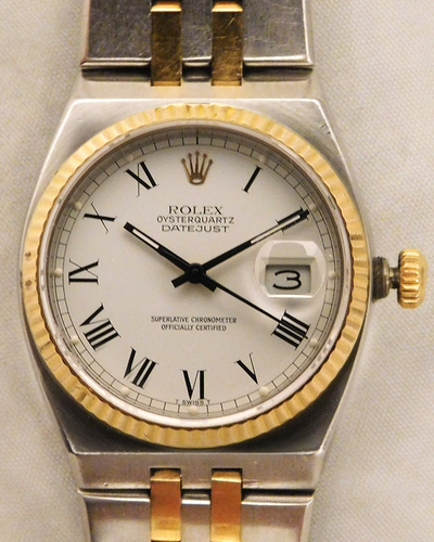 Rolex Datejust Oysterquartz 36MM Quartz White Dial Two-Tone Oysterquartz Bracelet (17013)