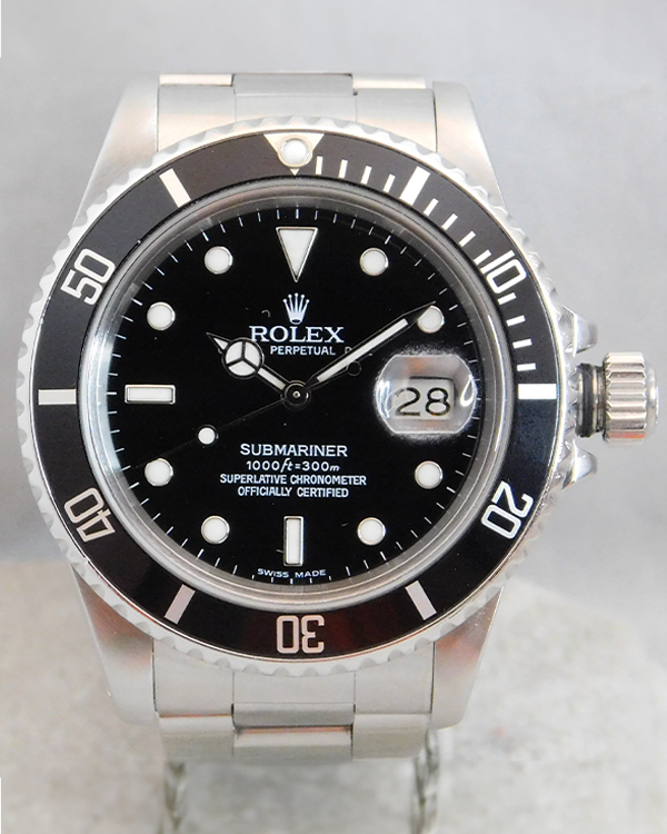 1985 Rolex Submariner Date Vintage 40MM Steel Black Dial Oyster Bracelet (16800)