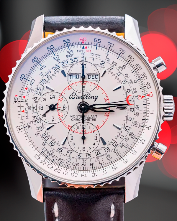 2011 Breitling Navitimer Montbrillant Datora 43MM Silver Dial Leather Strap (A21330)