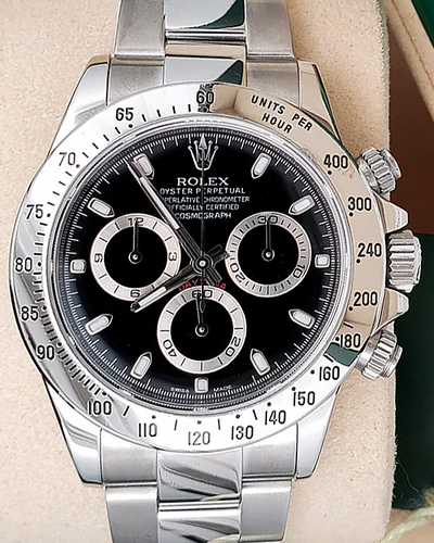 Rolex Cosmograph Daytona 40MM Black Dial Steel Bracelet (116520)