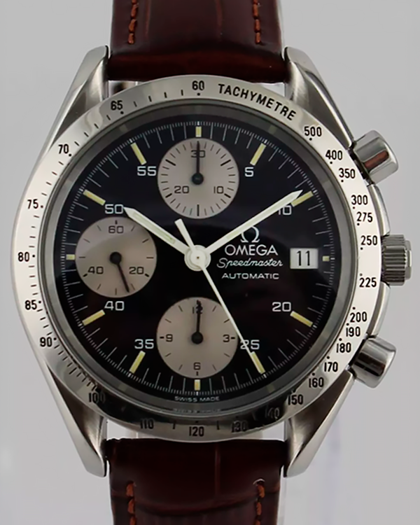 Omega Speedmaster Date "Panda" 39MM Black Dial Leather Strap (3511.50.00)