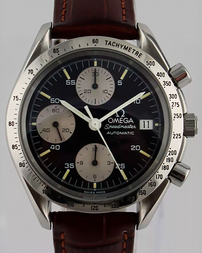 Omega Speedmaster Date "Panda" 39MM Black Dial Leather Strap (3511.50.00)