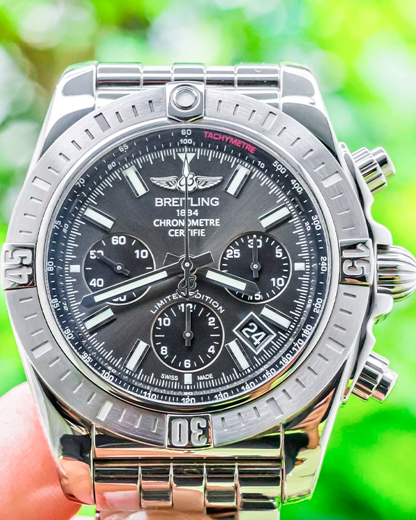 2018 Breitling Chronomat 44MM L.E Blackeye Grey Dial Steel Bracelet (AB011511/F577)