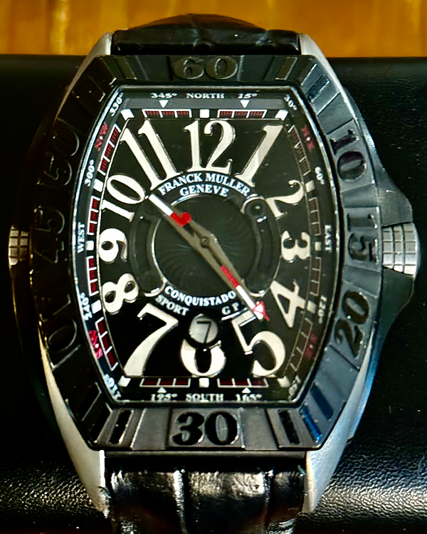 Franck Muller Conquistador 48MM Black Dial Leather Strap (9900 SC DT GPG)