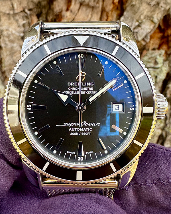 2015 Breitling Superocean Heritage 42MM Black Dial Steel Bracelet (A17321)