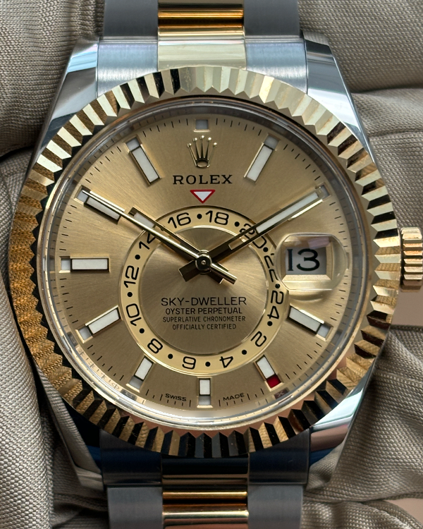 2022 Rolex Sky-Dweller 42MM Champagne Dial Two-Tone Bracelet (326933)