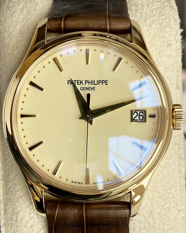 2017 Patek Philippe Calatrava 39MM Ivory Dial Leather Strap (5227J-001)