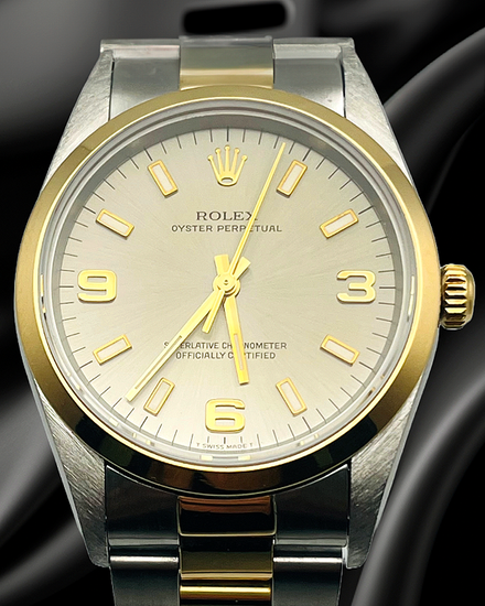 Rolex Oyster Perpetual 34MM Grey Dial Two-Tone Oyster Bracelet (14203)