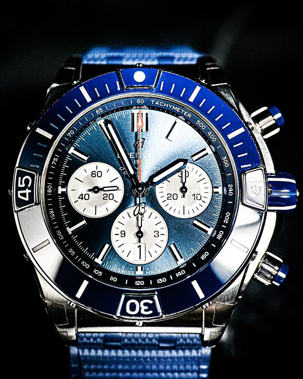 Breitling Super Chronomat 44MM Blue Dial Rubber Strap (AB01361)