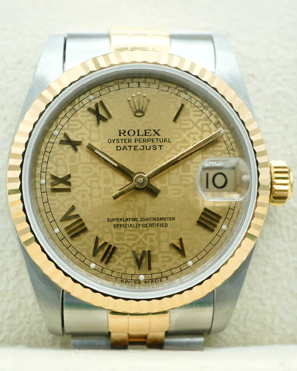 1997 Rolex Datejust 31MM Champagne "Jubilee Motif" Dial Two-Tone Jubilee Bracelet (68273)