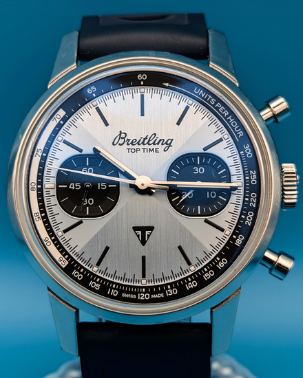 Breitling Top Time "Triumph" 41MM Ice-Blue Dial Rubber Strap (A23311121C1X1)
