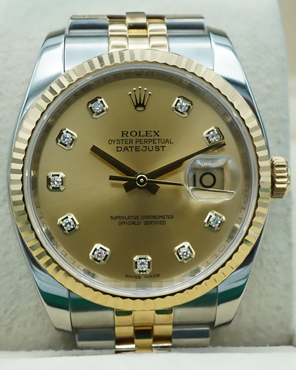 2011 Rolex Datejust 36MM Champagne Dial Two-Tone Jubilee Bracelet (116233)