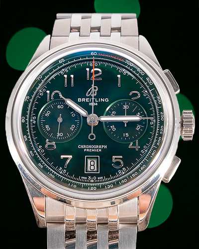 Breitling Premier B01 42MM Green Dial Steel Bracelet (AB0145371L1A1)