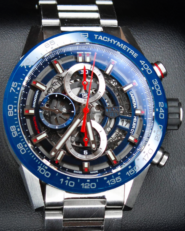 Tag Heuer Carrera Calibre HEUER 01 43MM Skeleton Dial Steel Bracelet (CAR201T.BA0766)